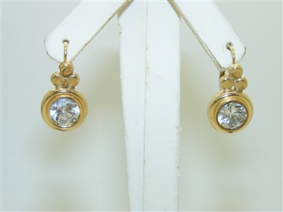 Yellow Gold Cubic Zircon Earrings