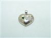 10k White Gold Heart Love Pendant