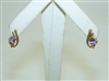 14k Yellow Gold Diamond Amethyst Earring