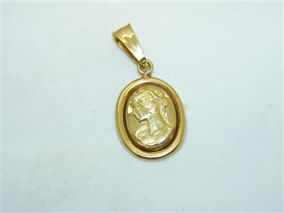 18k Yellow gold Women's Face Medal