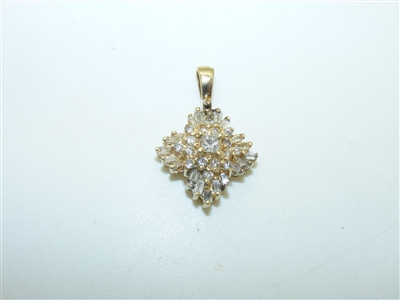 14k Yellow Gold Diamond Pendant