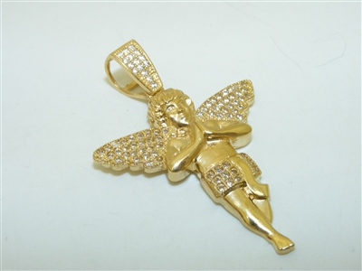 14k Yellow gold Baby Angel Pendant