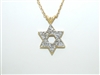 14k Yellow Gold Star Of David Necklace
