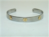 Stainless Steel and !8k Yellow Gold Cuff bracelet