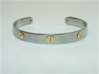 Stainless Steel and !8k Yellow Gold Cuff bracelet