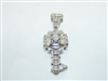 14k White gold Diamond Key Pendant