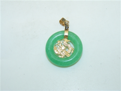 14k Yellow Gold Natural Jade