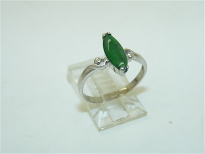 18k White Gold Jade Marquise Ring