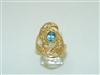 18k Yellow gold London Blue Topaz Ring