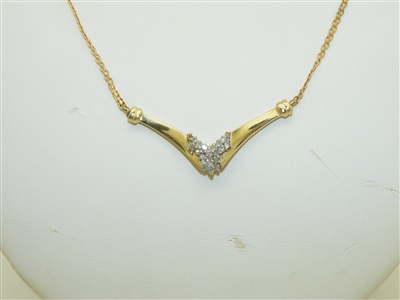 14k Yellow Gold Diamond Necklace