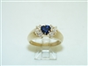 14k Yellow Gold Diamond Heart Sapphire Ring