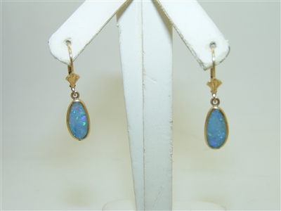 14k yellow gold opal Earrings