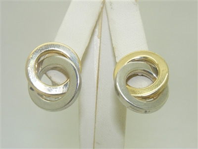 Yellow & White Gold Knot Earrings