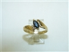 10k Yellow Gold Diamond and Natural Sapphire Ring