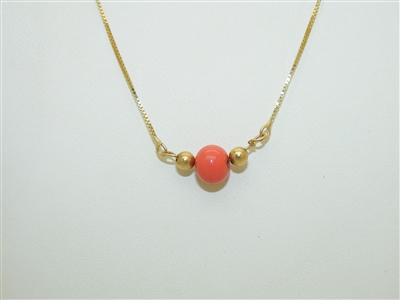 14k Yellow Gold Coral Necklace