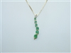 14k yellow gold Necklace Emerald and Diamond Pendant