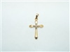 14k Yellow Gold Diamond Cross