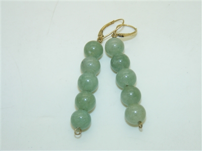 14k Yellow Gold Jade Earrings