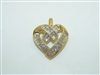 14k Yellow Gold Princess Cut Heart Pendant