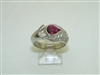 18k White Gold Diamond Ruby Ring