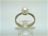 14k White Gold Cultured Pearl Ring