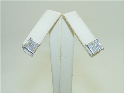 White Gold Diamond Squared Earrings