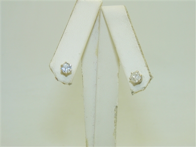 14k White Gold Diamond Studs