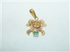 18k yellow Gold Columbian Emerald Pendant
