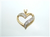 14k Yellow & White Gold Heart Pendant