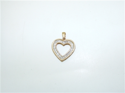 10k Yellow Gold Heart Diamond Pendant