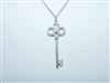 18k White Gold Key Diamond Necklace