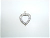 Vintage 14k White Gold 1960's Diamond Heart Pendant