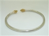 10k Yellow Gold & Sterling Silver Bangle Bracelete