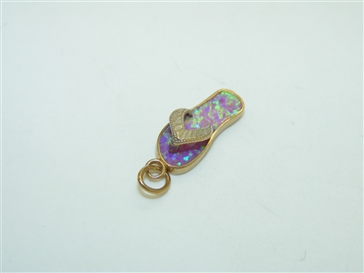 14k Yellow gold Slipper Pendant