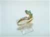 14k Yellow Gold Diamond and Emerald Ring