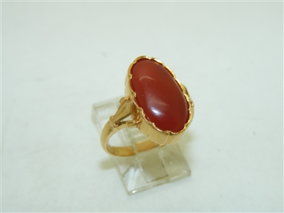 Beautiful 22k Yellow gold Carnellia stone Ring