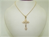 14k Yellow And White Gold Cross Necklace/Pendant