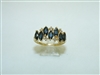 14k Yellow Gold Diamond and Natural Sapphire Ring