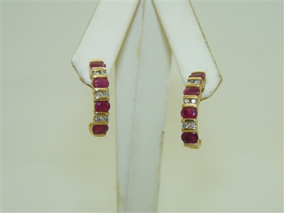 14k Yellow Gold Rudy And Diamond Earring