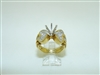 Double Heart 18k Yellow Gold Diamond Open Setting Ring
