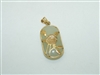 14k yellow Gold Flower Jade Pendant