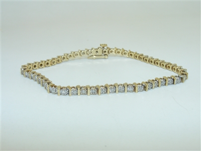14k Yellow Gold Diamond tennis Bracelete