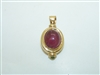14k Yellow gold Rubellite/Tourmaline Pendant