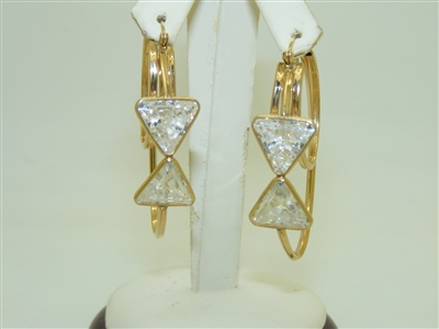 14k Yellow Gold CZ Earrings