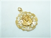 14k Yellow Gold Jesus and Mary Medal