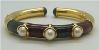 ENAMEL AND CULTURED PEARL BANGLE Bracelet