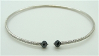 Ladies Black Diamond Bangle Bracelet