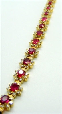 Ruby and Diamond Tennis Bracelet