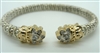 Alwand Vahand Silver & 14 K Gold Diamond Bangle Bracelet