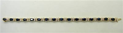 Natural Blue Sapphire Diamond Bracelet